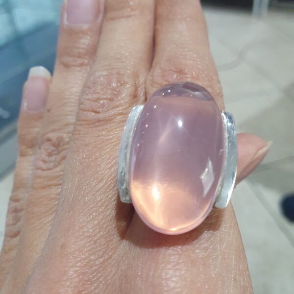 Bague quartz rose étoilé – Image 3