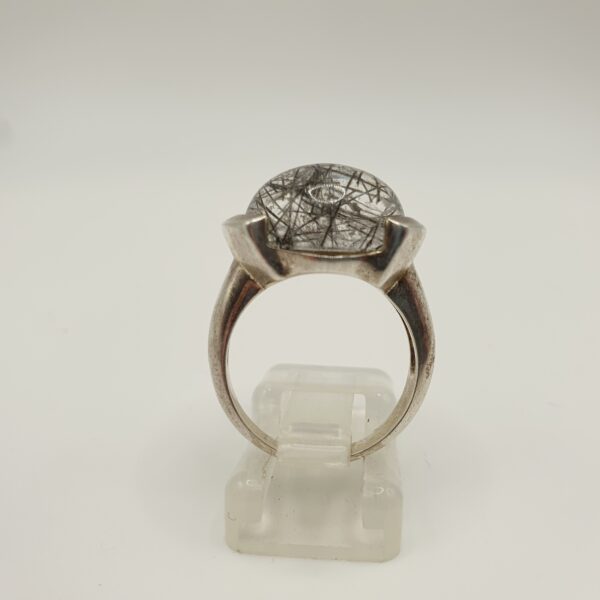 Bague Cristal à inclusions de Tourmaline noire – Image 4