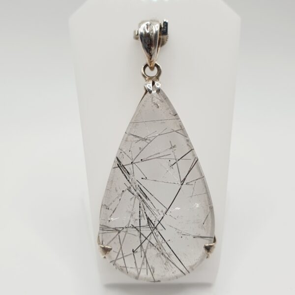 Pendentif Quartz à inclusions de Tourmaline noire