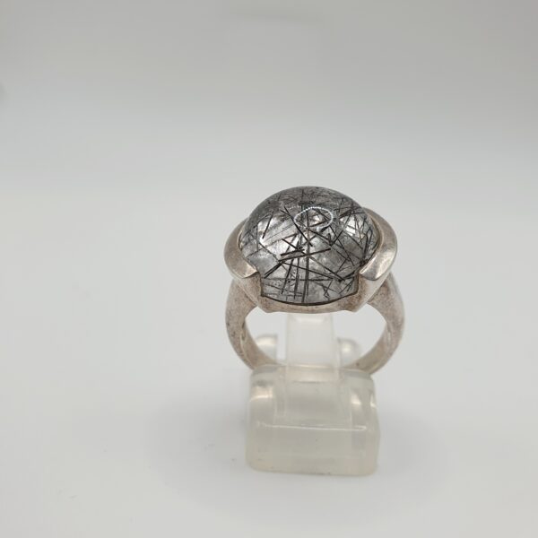 Bague Cristal à inclusions de Tourmaline noire – Image 2
